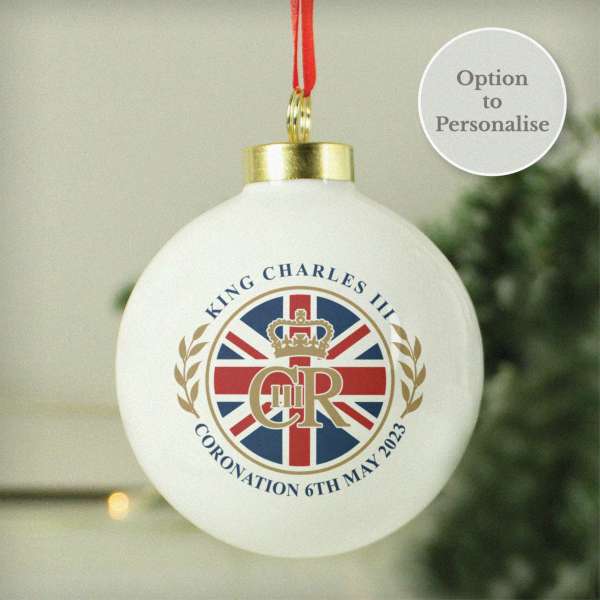 (image for) His Majesty King Charles III Union Jack Coronation Commemorative Bauble