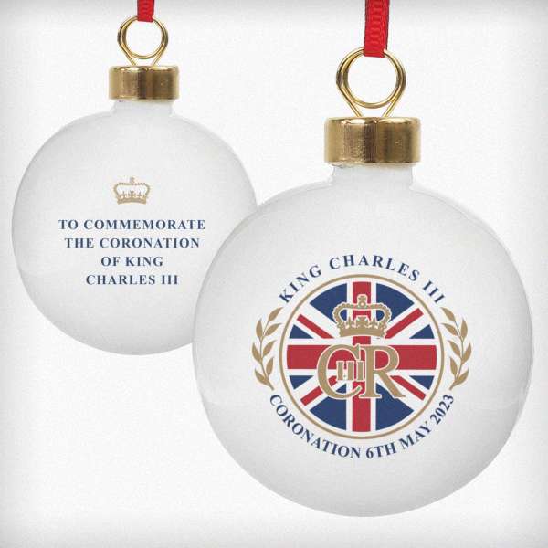 Modal Additional Images for His Majesty King Charles III Union Jack Coronation Commemorative Bauble