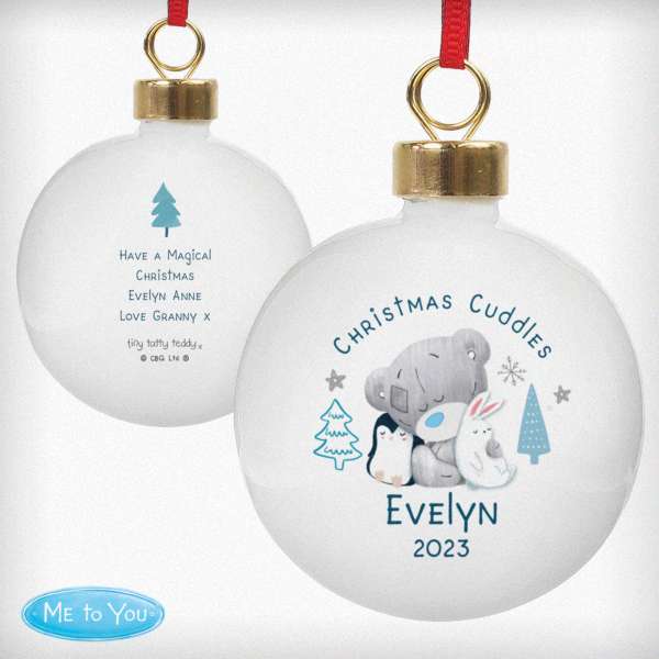 Modal Additional Images for Personalised Winter Explorer First Christmas Tiny Tatty Teddy Bauble