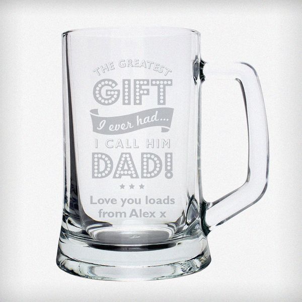 Modal Additional Images for Personalised Greatest Dad Glass Pint Stern Tankard