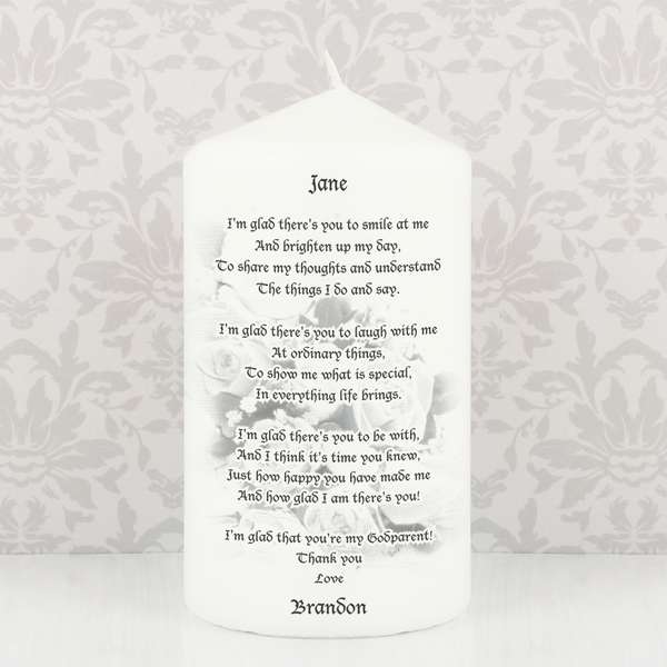 (image for) Personalised Godparent candle