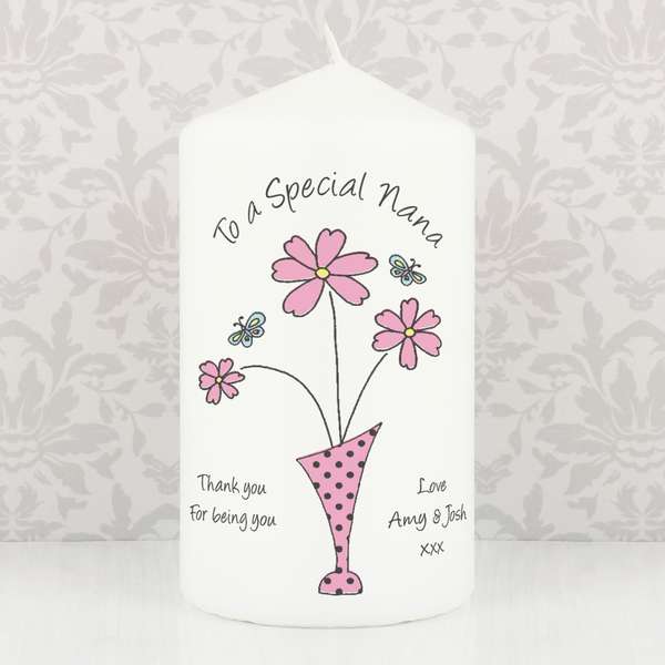 (image for) Personalised Flower in Vase Message Candle