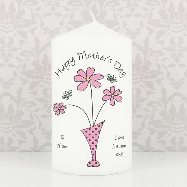 Modal Additional Images for Personalised Flower in Vase Message Candle