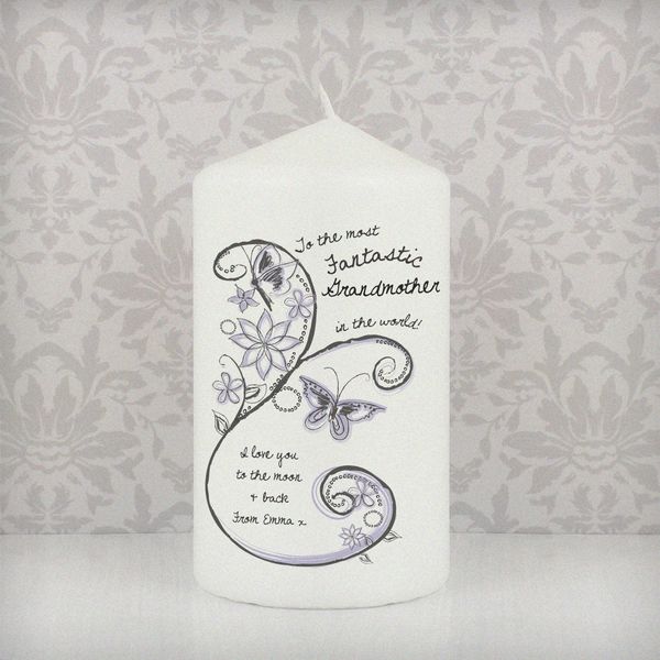 Modal Additional Images for Personalised Flower Pattern Candle