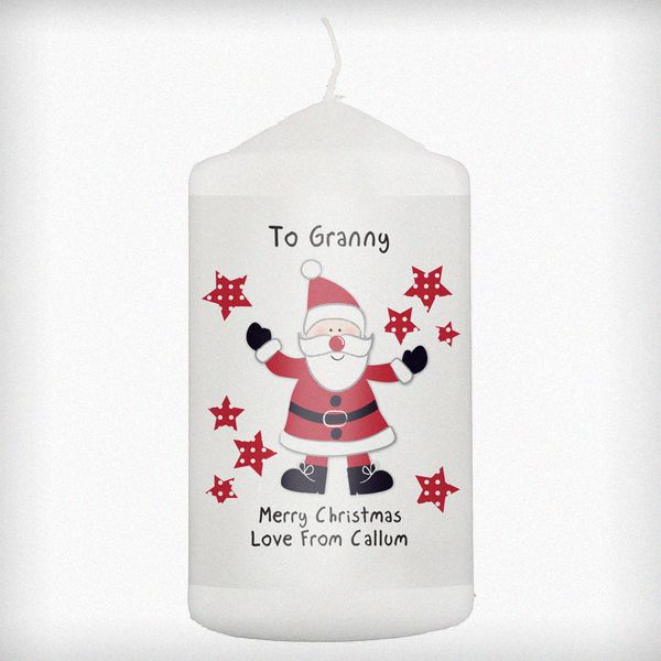 Modal Additional Images for Personalised Spotty Santa Candle