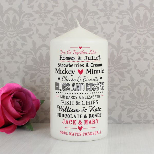 (image for) Personalised We Go Together Like.... Candle