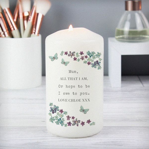 Modal Additional Images for Personalised Forget me not Candle