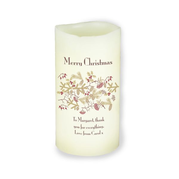 Modal Additional Images for Personalised Christmas Floral LED Candle