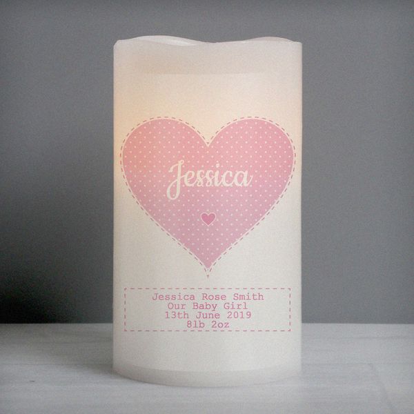 (image for) Personalised Stitch & Dot Girls Nightlight LED Candle