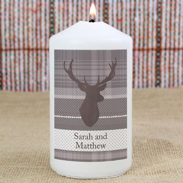 Modal Additional Images for Personalised Highland Stag Candle