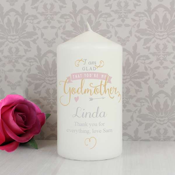 (image for) Personalised I Am Glad... Godmother Candle