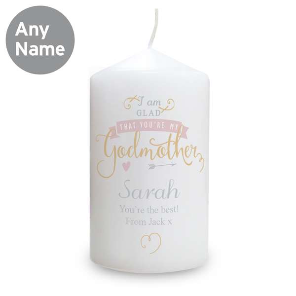 Modal Additional Images for Personalised I Am Glad... Godmother Candle