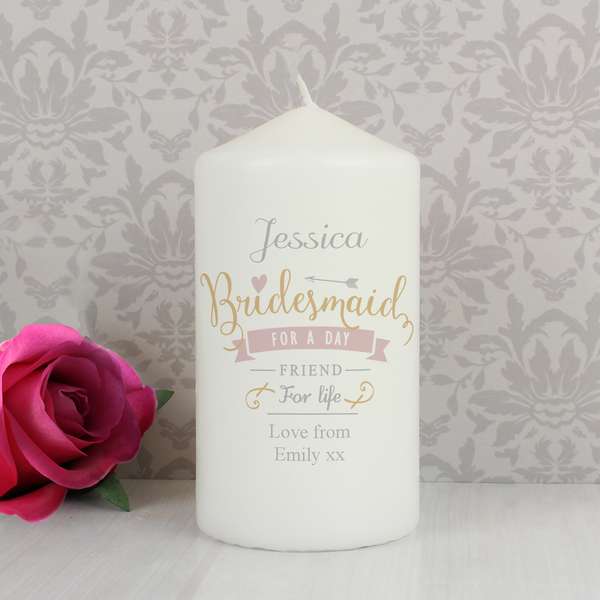 (image for) Personalised I Am Glad... Bridesmaid Candle