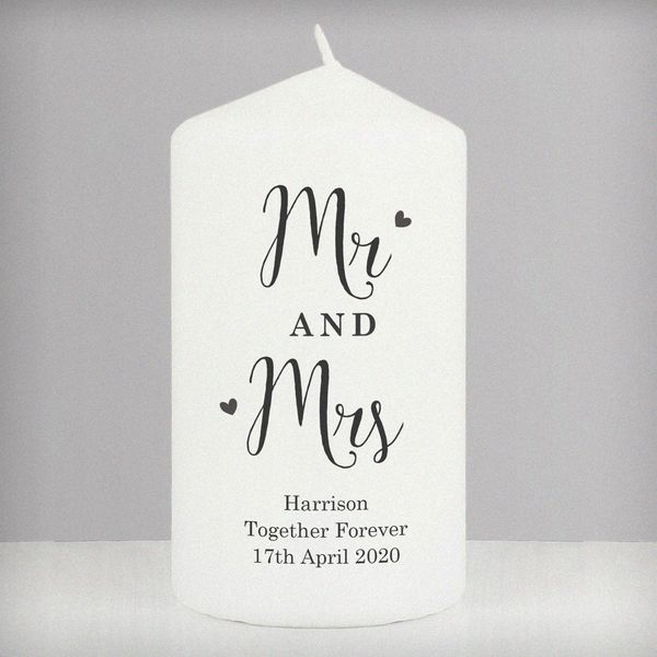 (image for) Personalised Married Couple Pillar Candle