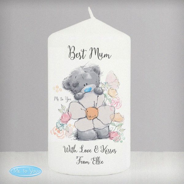 (image for) Personalised Me to You Floral Pillar Candle