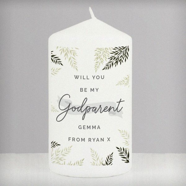 Modal Additional Images for Personalised Godparent Pillar Candle