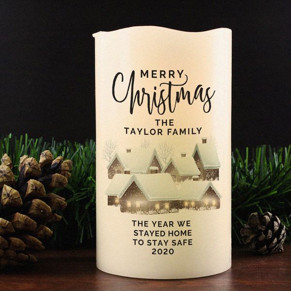 (image for) Personalised Christmas Town LED Candle