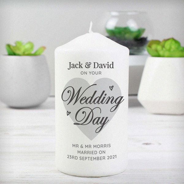 Modal Additional Images for Personalised On Your Wedding Day Pillar Candle