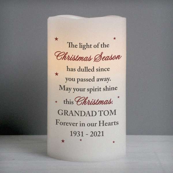 (image for) Personalised Christmas Season Memorial LED Candle