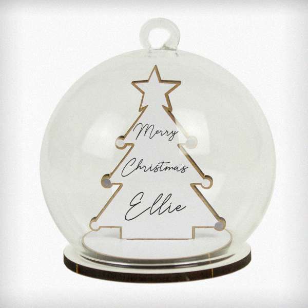 Modal Additional Images for Personalised Wooden Christmas Tree Glass Bauble