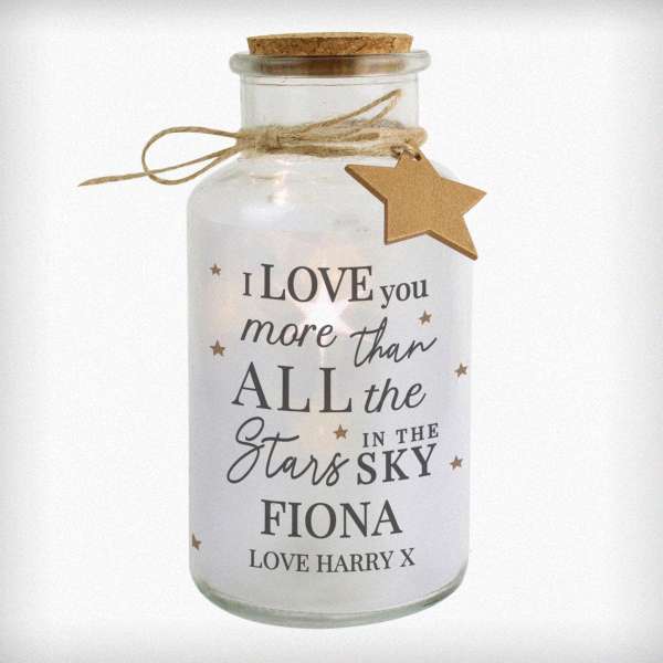 Modal Additional Images for Personalised I Love You More... LED Glass Jar