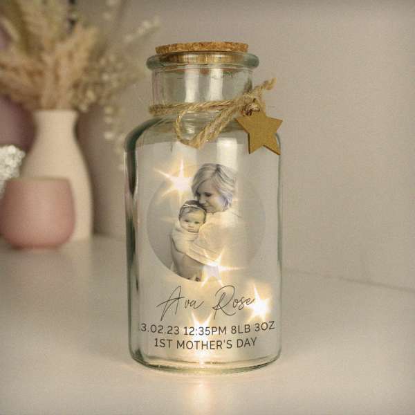 (image for) Personalised Photo Upload LED Glass Jar