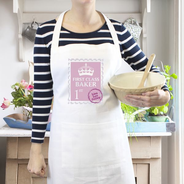 (image for) Personalised Pink 1st Class Apron