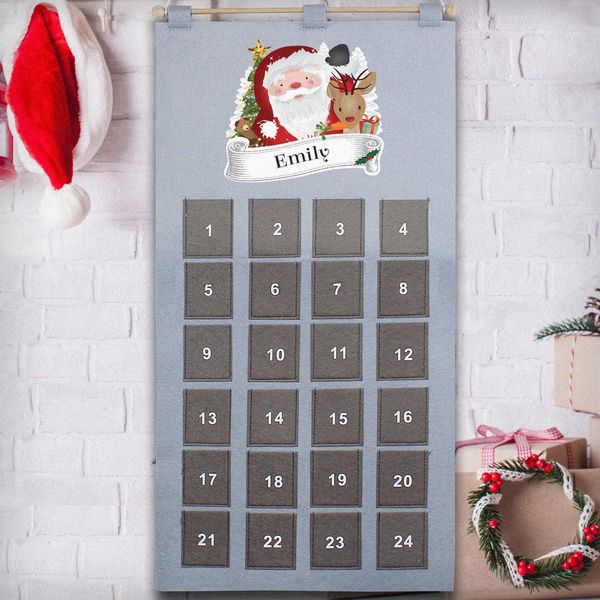 Modal Additional Images for Personalised Santa Advent Calendar In Silver Grey