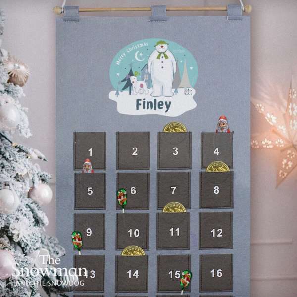 (image for) Personalised The Snowman and the Snowdog Advent Calendar In Silver Grey