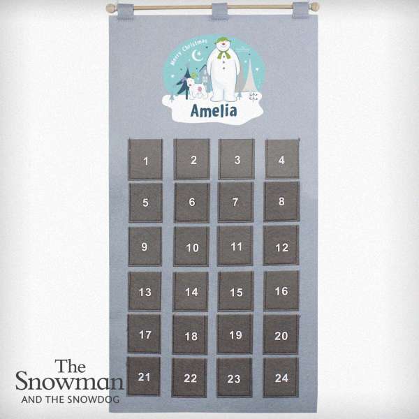 Modal Additional Images for Personalised The Snowman and the Snowdog Advent Calendar In Silver Grey