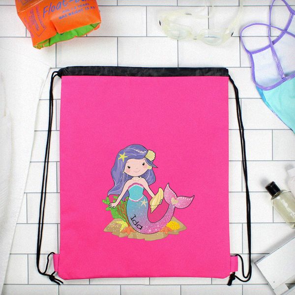 Modal Additional Images for Personalised Mermaid Pink Swim Bag