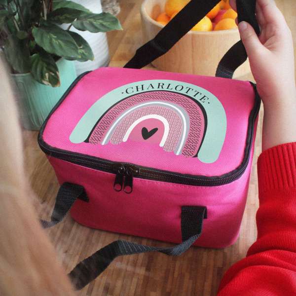 (image for) Personalised Rainbow Pink Lunch Bag