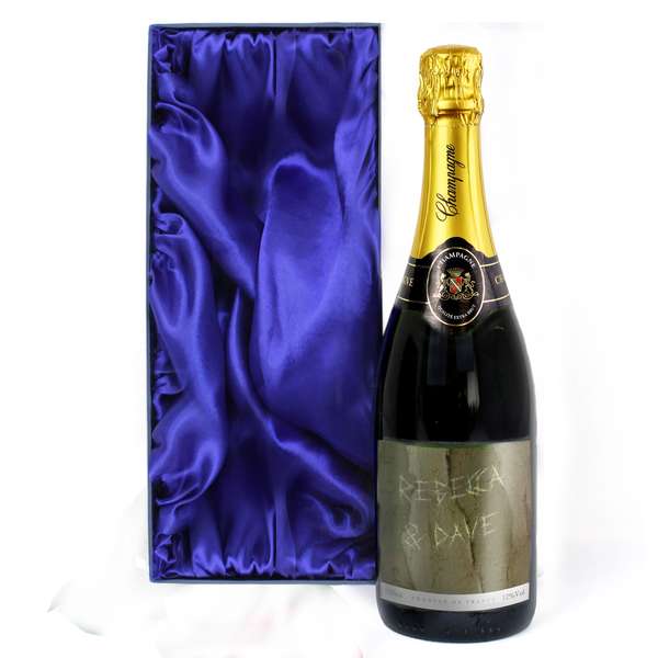 Modal Additional Images for Personalised Tree Carving Champagne Bottle with Gift Box