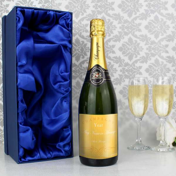 (image for) Personalised Elegant Yellow Champagne Bottle with Gift Box