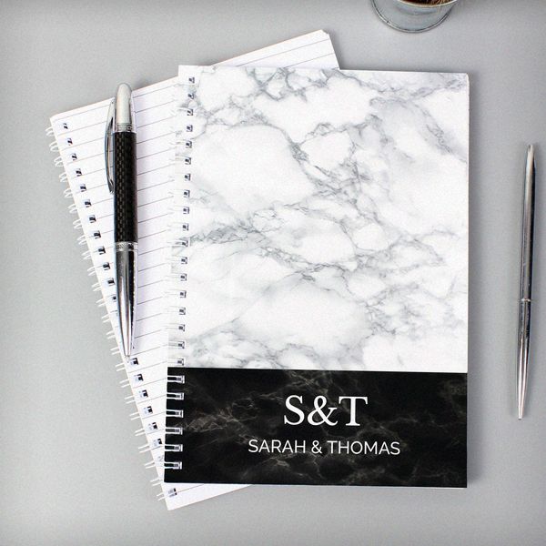 (image for) Personalised Marble Effect A5 Notebook