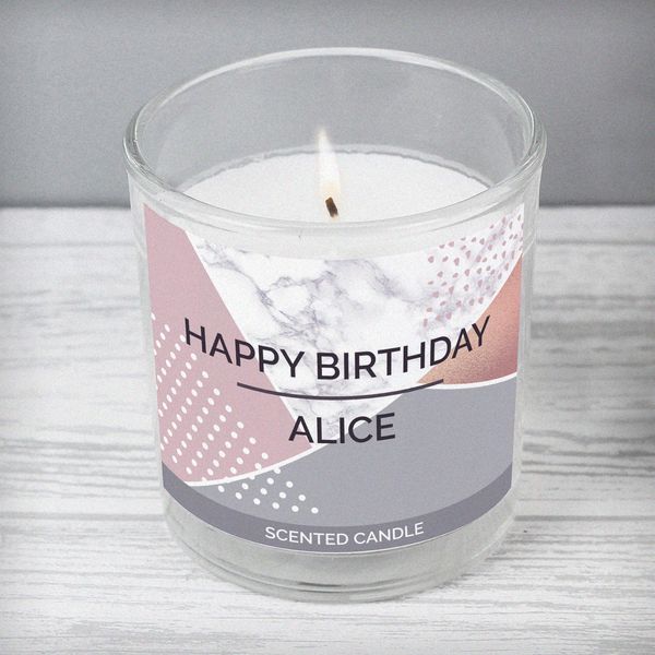 (image for) Personalised Geometric Scented Jar Candle