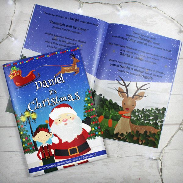 (image for) Personalised Boys "It's Christmas" Story Book, Featuring Santa