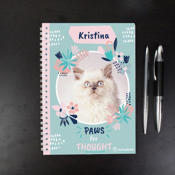 (image for) Personalised Rachael Hale 'Paws for Thought' Cat A5 Notebook