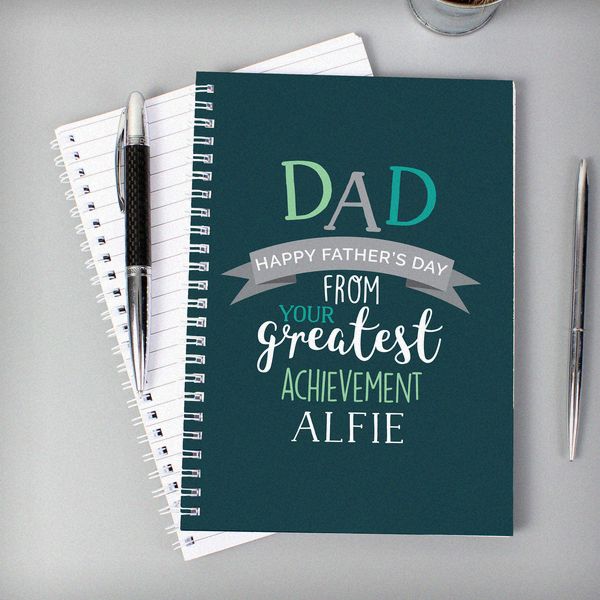 Modal Additional Images for Personalised Dad's Greatest Achievement A5 Notebook