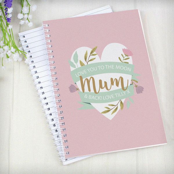 Modal Additional Images for Personalised Floral Mother's Day A5 Notebook