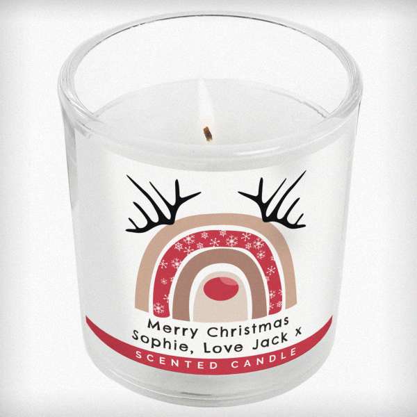 Modal Additional Images for Personalised Rainbow Reindeer Scented Jar candle