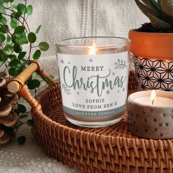 (image for) Personalised Merry Christmas Scented Jar Candle