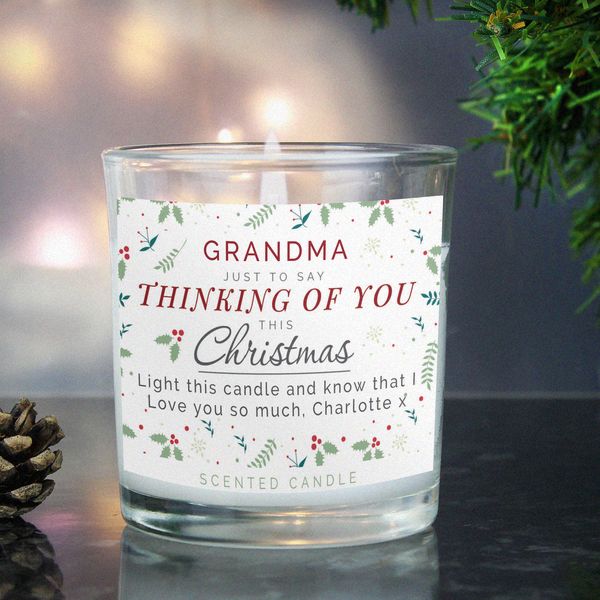 (image for) Personalised Thinking of You Christmas Scented Jar Candle