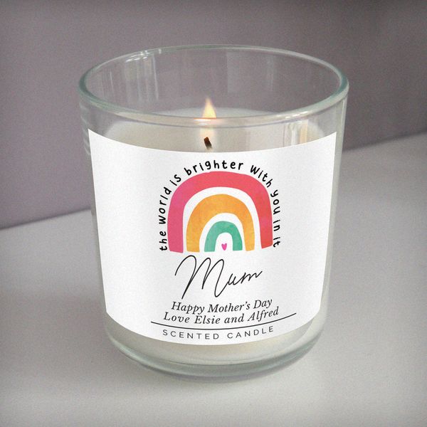 (image for) Personalised You Make The World Brighter Rainbow Scented Jar Candle