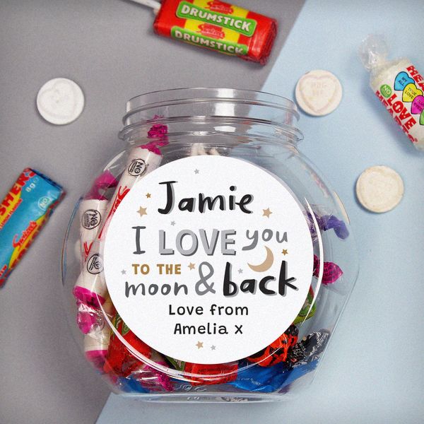 Modal Additional Images for Personalised To the Moon and Back Sweet Jar