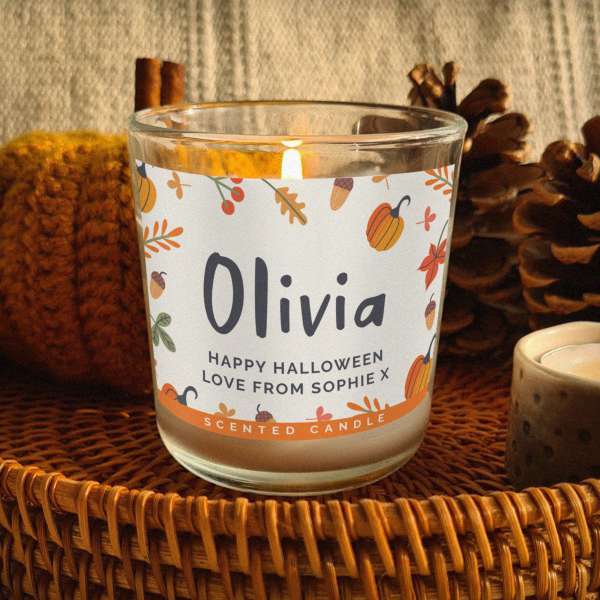 (image for) Personalised Pumpkin Scented Jar Candle