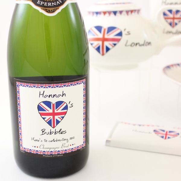 Modal Additional Images for Personalised Union Jack Champagne