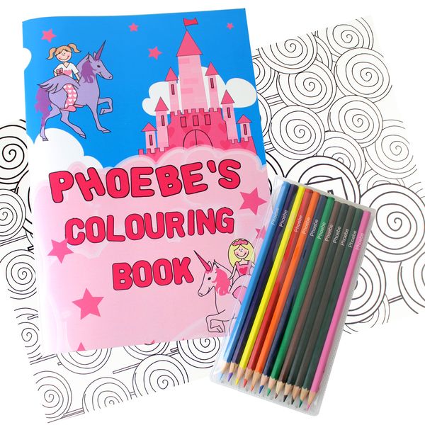 Modal Additional Images for Personalised Princess Colouring Book with Pencil Crayons