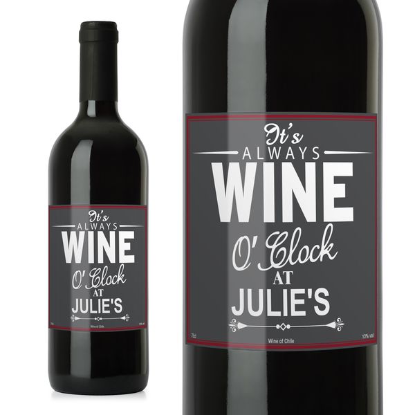 (image for) Personalised Wine O'Clock Red Wine