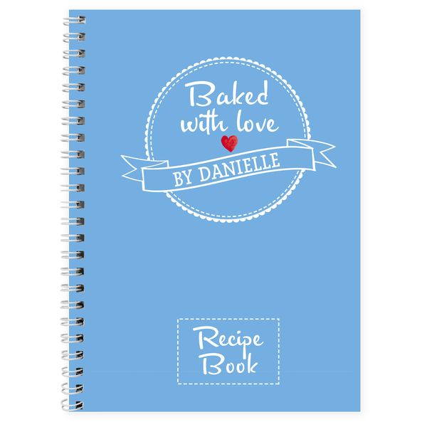 (image for) Personalised Baked With Love Recipes A5 Notebook